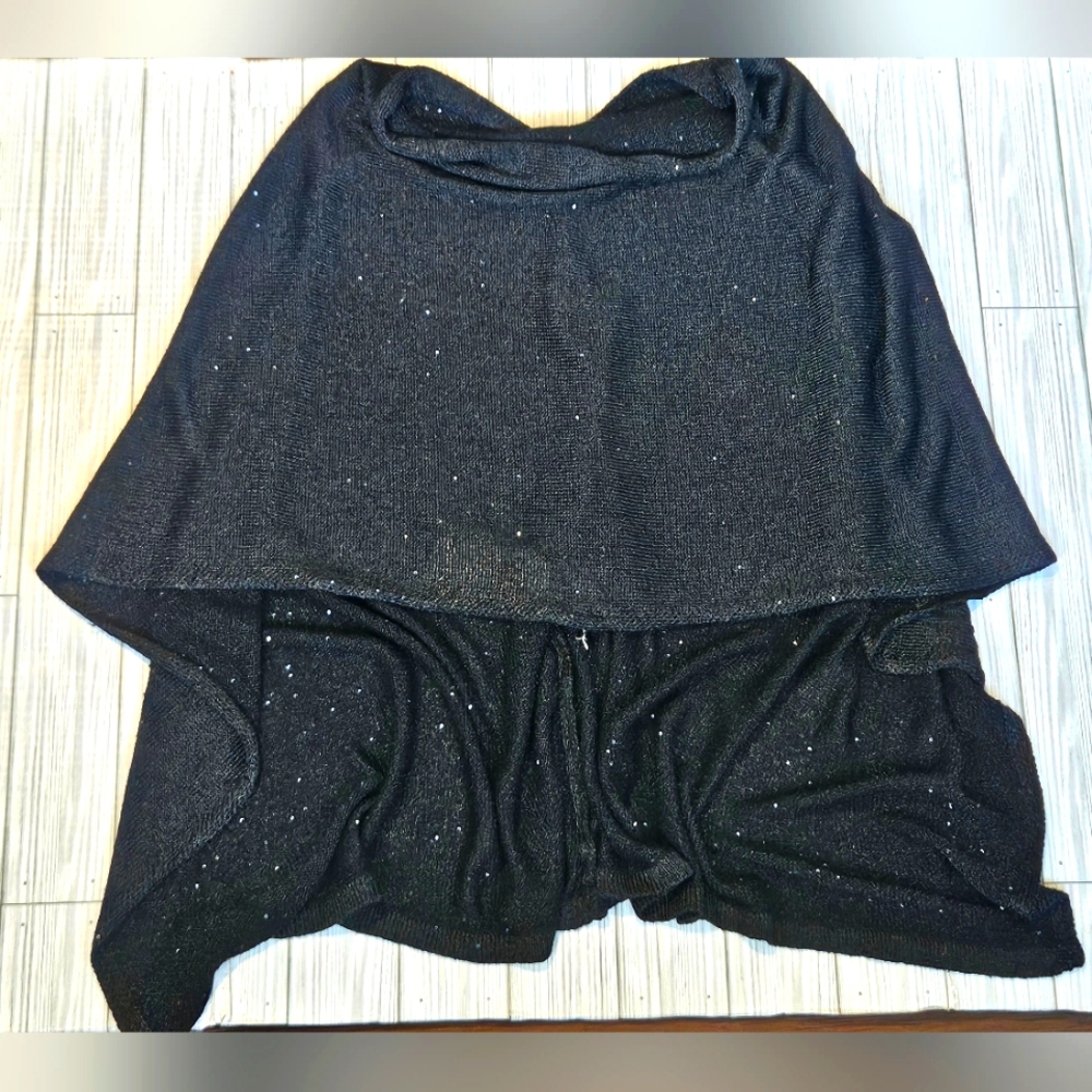 Women's Black Shimmery Shawl One Size Fits All NWT